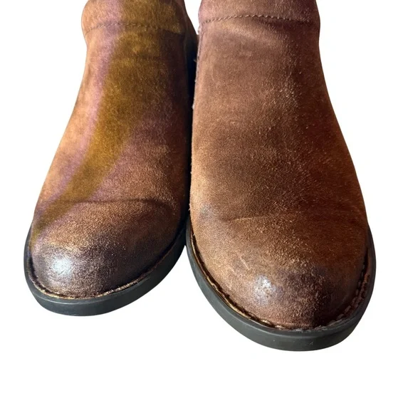 Born Brown Leather Suede Chelsea Ankle Boots Western Low Heel Size 7.5 - Picture 3 of 6